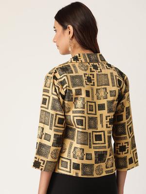 hook closure printed blazer - 17490461 - Standard Image - 3