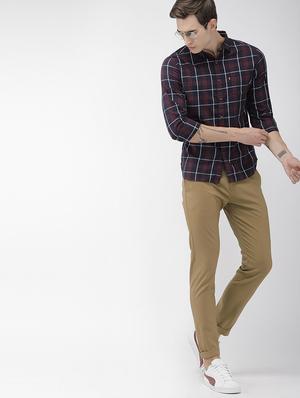 khaki solid chinos - 17492423 - Standard Image - 3