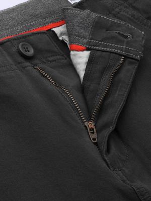 grey solid flat front casual trouser - 17492459 - Standard Image - 4