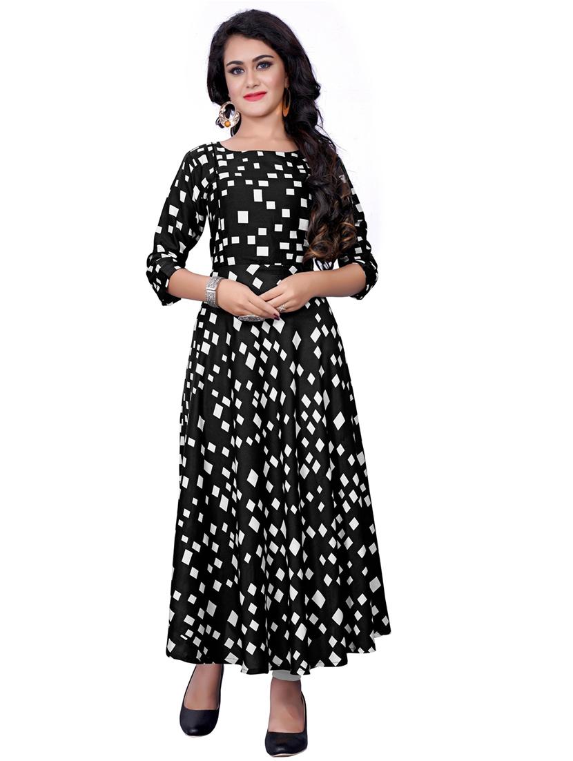 geometric print flared kurta - 17492711 - Zoom Image - 1