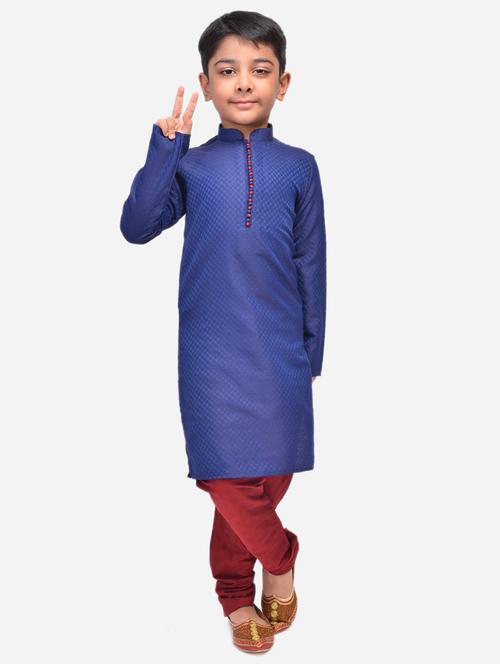 blue cotton linen kurta sets - 17492850 - Standard Image - 1