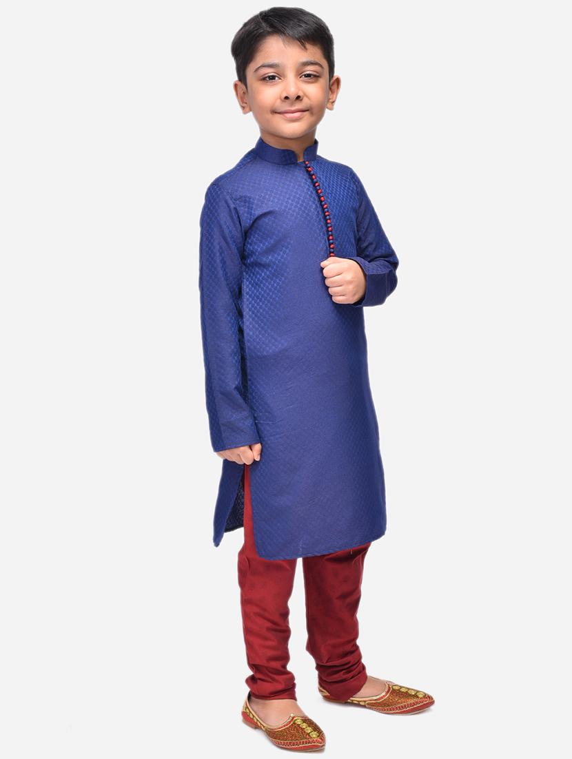 blue cotton linen kurta sets - 17492850 - Zoom Image - 2