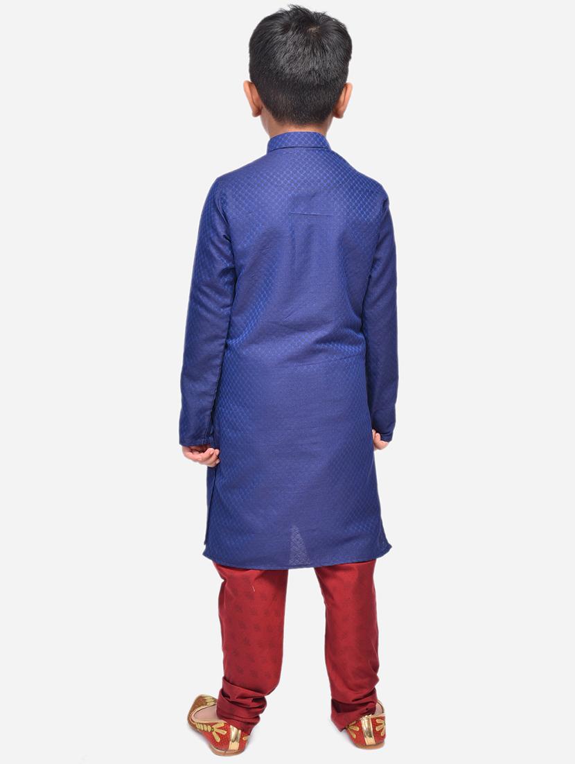 blue cotton linen kurta sets - 17492850 - Zoom Image - 3