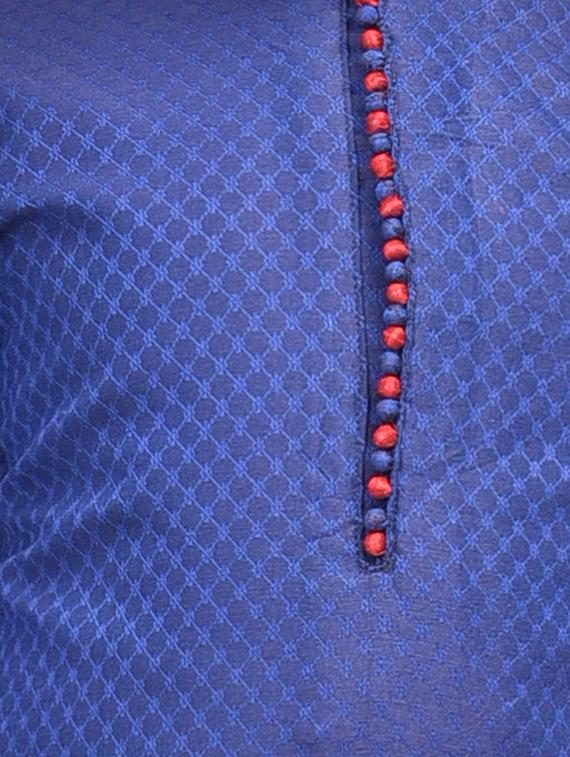blue cotton linen kurta sets - 17492850 - Zoom Image - 4