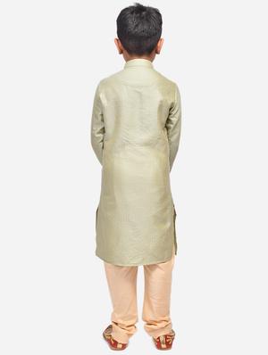 green cotton blend kurta sets - 17492854 - Standard Image - 3