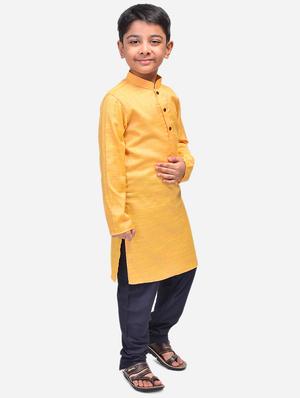 yellow linen@cotton linen kurta sets - 17492860 - Standard Image - 2