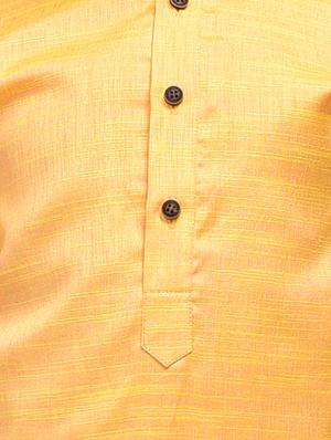 yellow linen@cotton linen kurta sets - 17492860 - Standard Image - 4