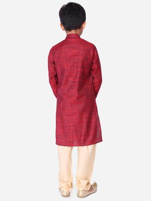 red cotton linen kurta sets - 17492863 - Standard Image - 3