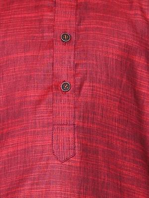 red cotton linen kurta sets - 17492863 - Standard Image - 4