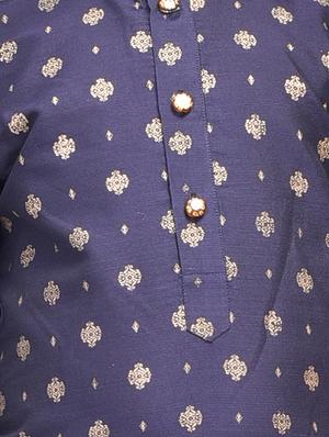 navy blue cotton linen kurta sets - 17492888 - Standard Image - 5