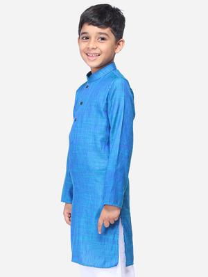 navy blue cotton linen kurta sets - 17492890 - Standard Image - 2