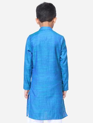 navy blue cotton linen kurta sets - 17492890 - Standard Image - 3