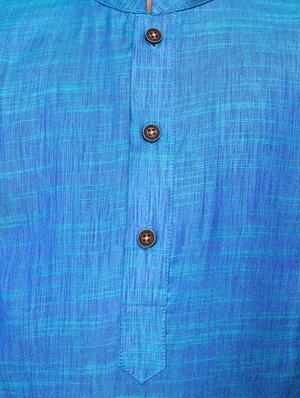 navy blue cotton linen kurta sets - 17492890 - Standard Image - 4
