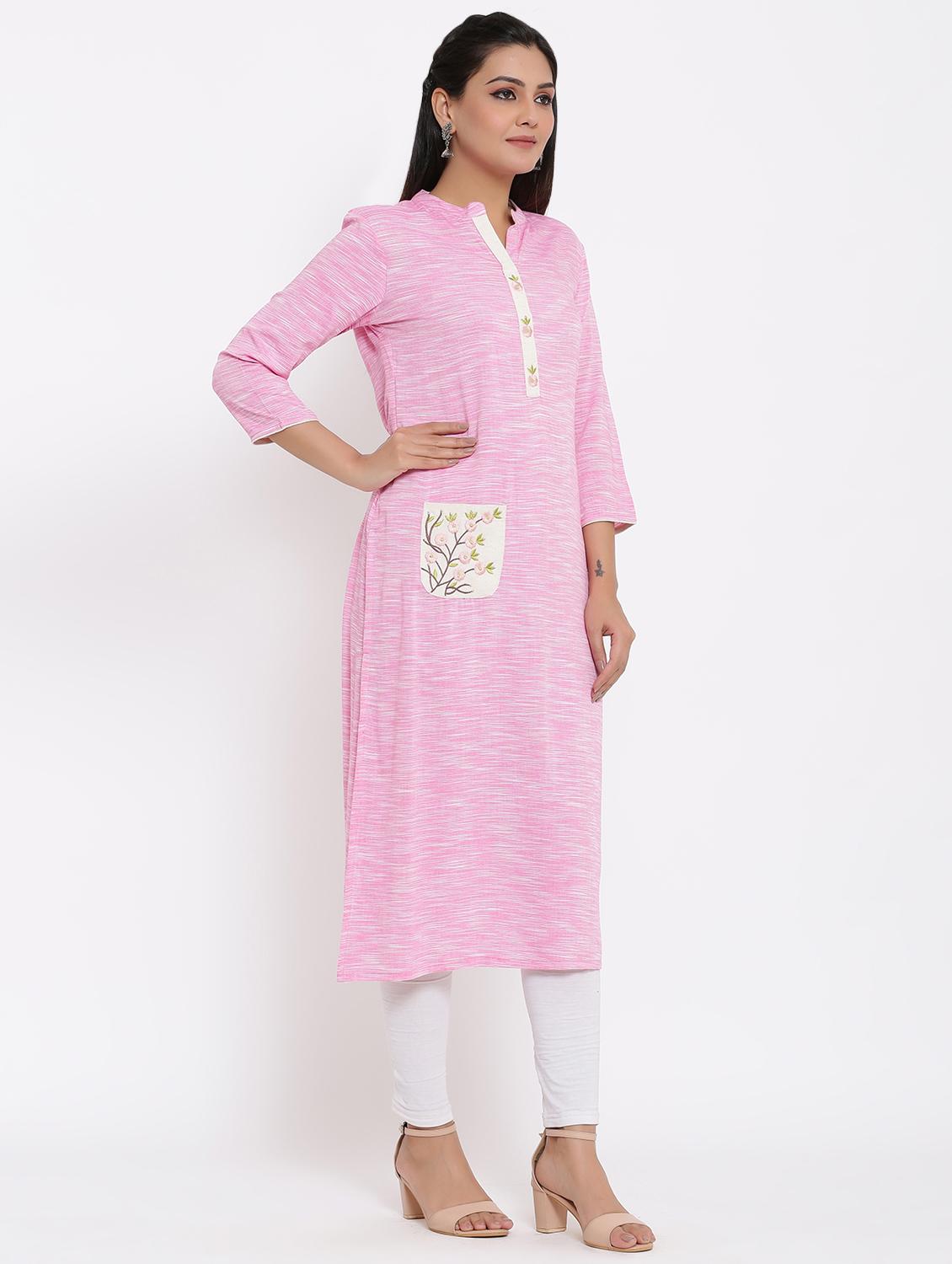 printed straight kurta - 17493019 - Zoom Image - 2