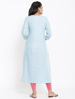 embroidered straight kurta - 17493029 - Standard Image - 3