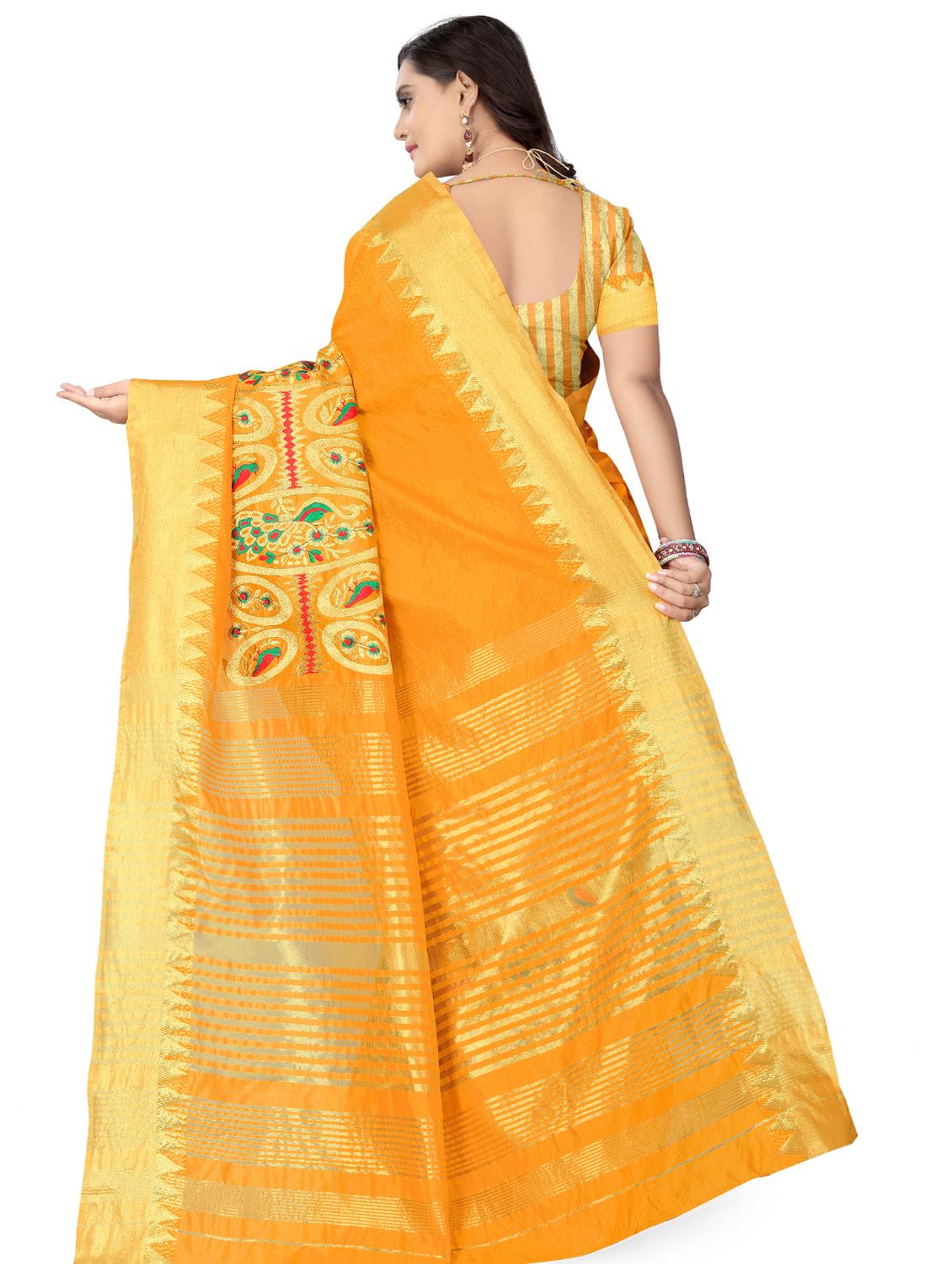 conversational embroidered saree with blouse - 17493160 - Zoom Image - 2