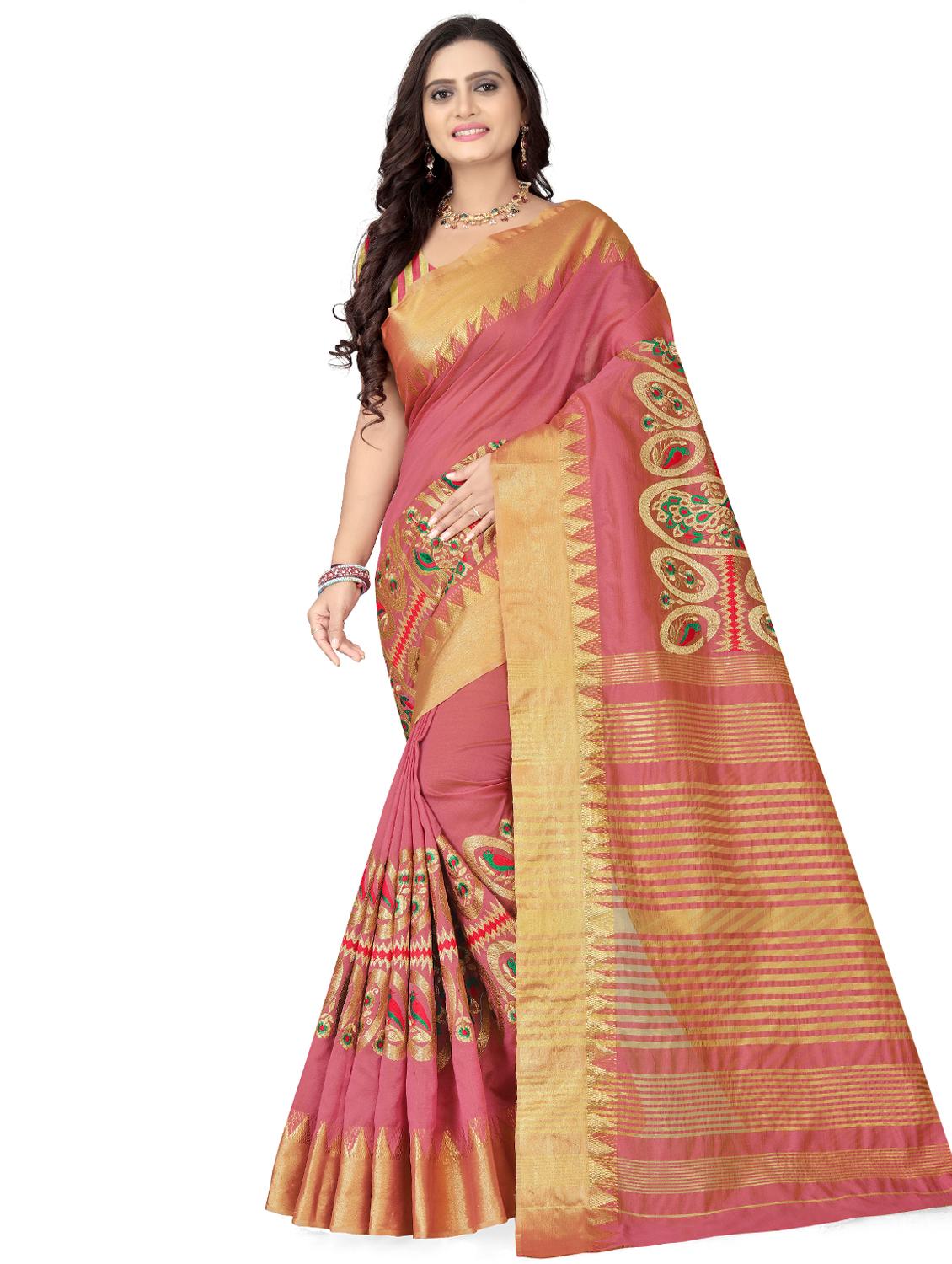 conversational embroidered saree with blouse - 17493163 - Zoom Image - 1