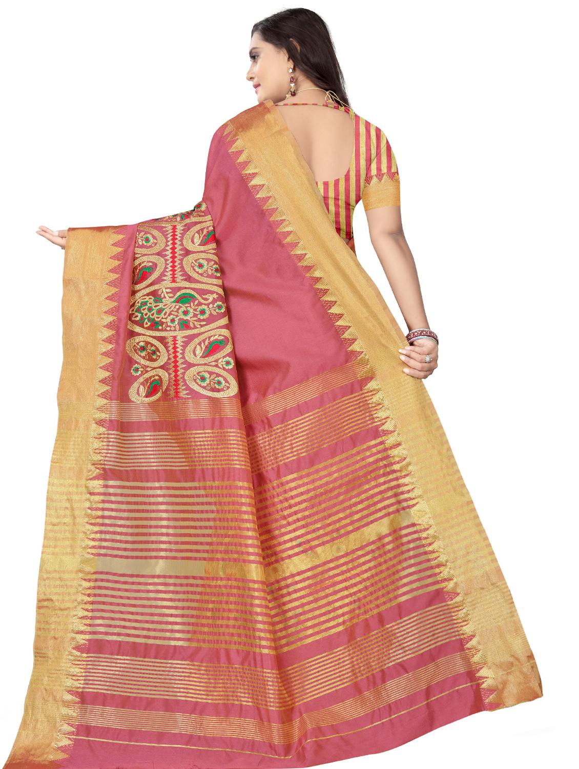 conversational embroidered saree with blouse - 17493163 - Zoom Image - 2