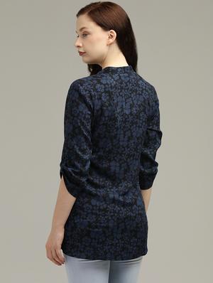 mandarin neck floral top - 17493184 - Standard Image - 3