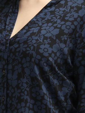 mandarin neck floral top - 17493184 - Standard Image - 5