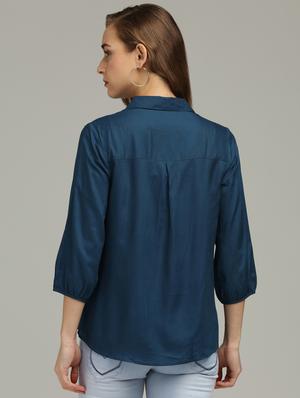 shirt collar solid top - 17493190 - Standard Image - 3