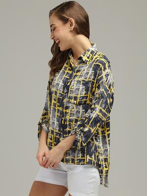 checkered high low shirt - 17493209 - Standard Image - 2