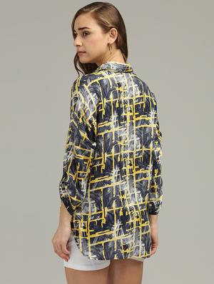 checkered high low shirt - 17493209 - Standard Image - 3