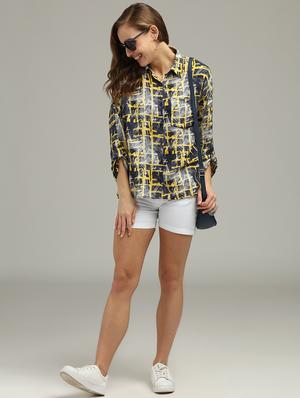 checkered high low shirt - 17493209 - Standard Image - 4