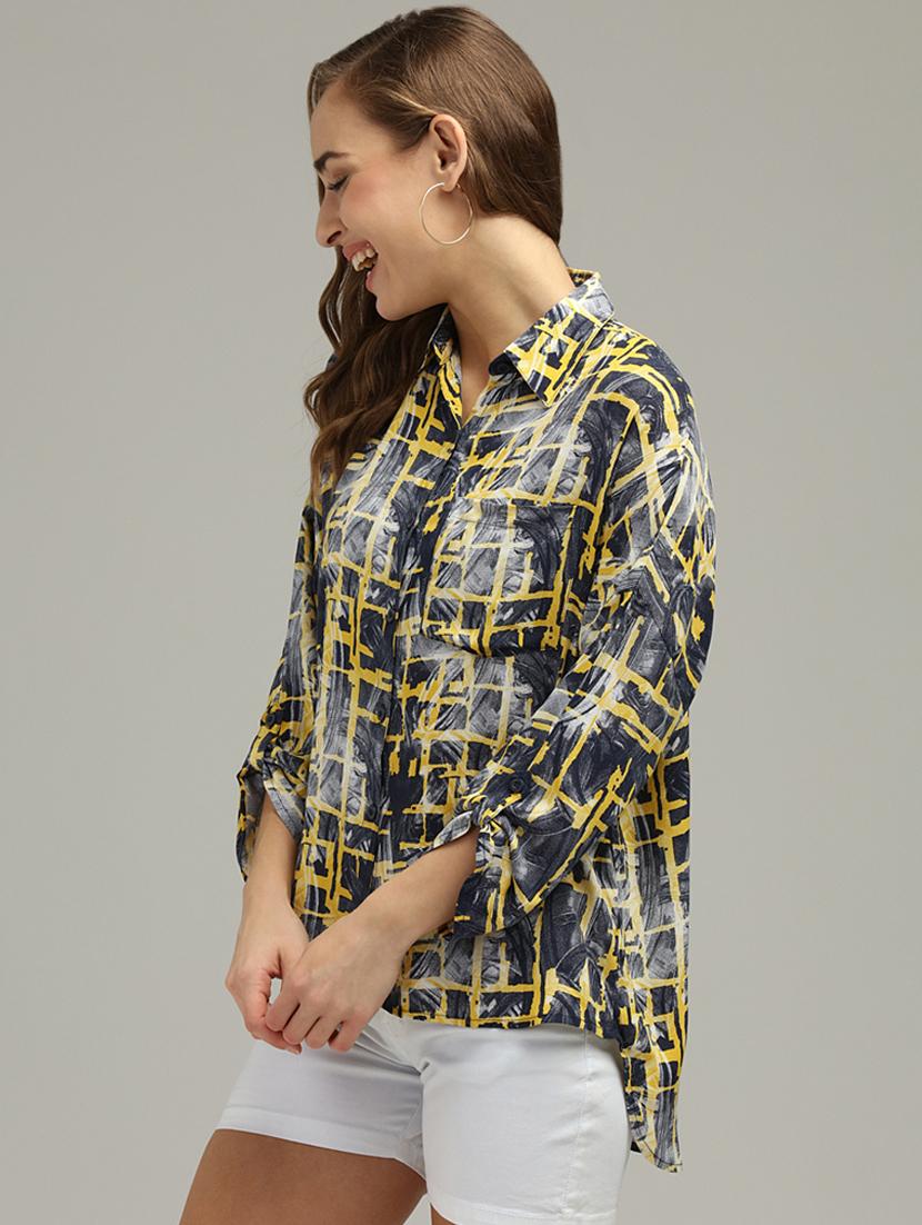 checkered high low shirt - 17493209 - Zoom Image - 2