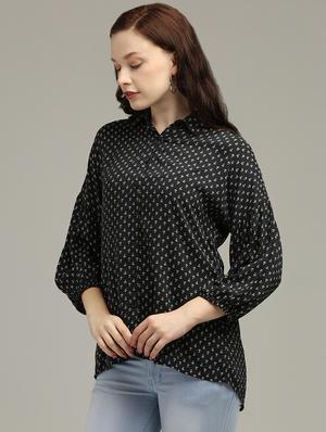 printed high-low shirt - 17493232 - Standard Image - 2