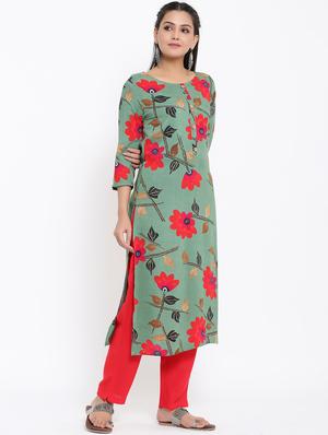 floral kurta pant set - 17494063 - Standard Image - 2