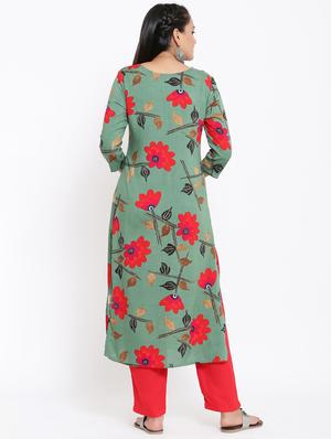 floral kurta pant set - 17494063 - Standard Image - 3