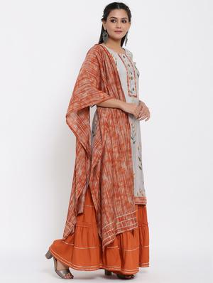 floral kurta sharara set - 17494065 - Standard Image - 2