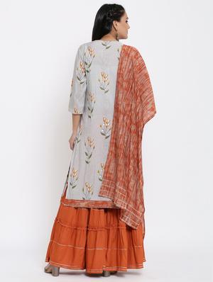 floral kurta sharara set - 17494065 - Standard Image - 3