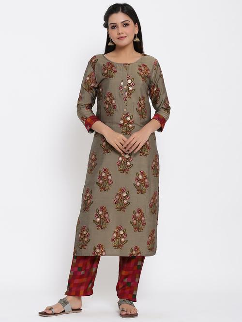 floral kurta pant set - 17494073 - Standard Image - 1