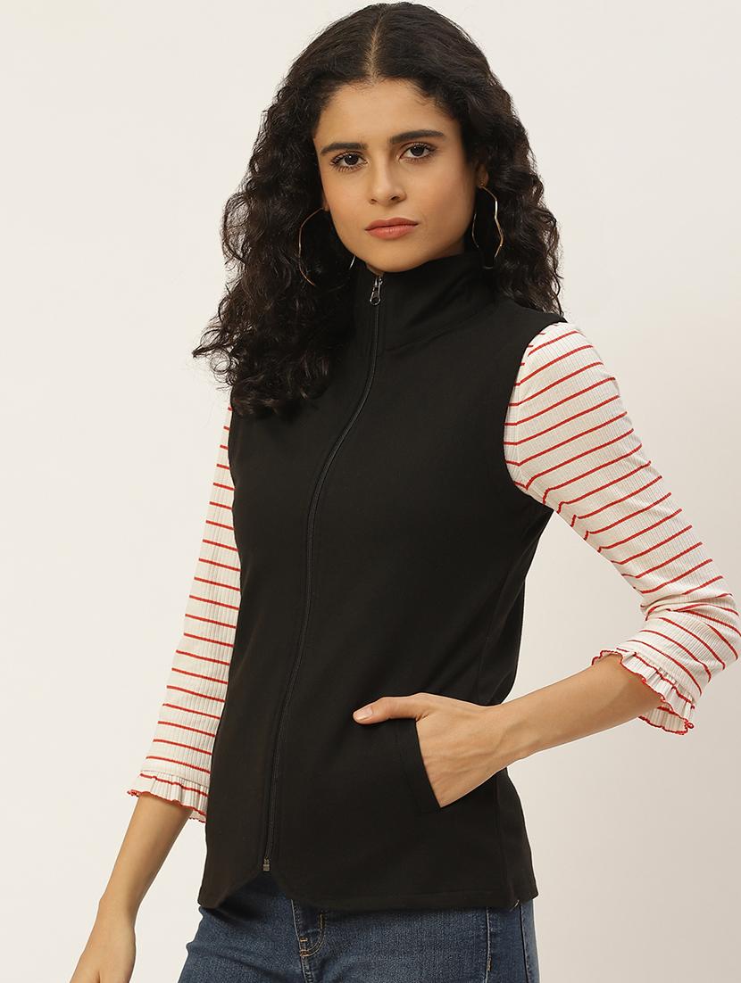 stand collar fleece regular jacket - 17494154 - Zoom Image - 2