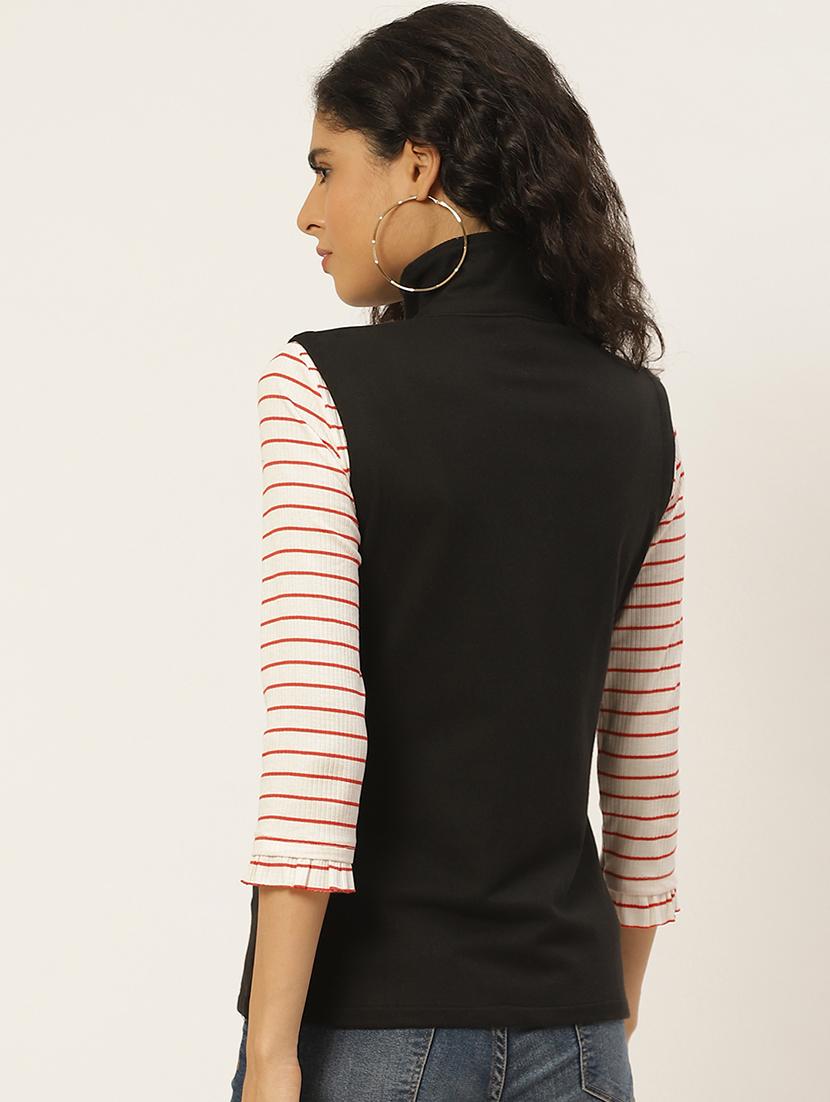 stand collar fleece regular jacket - 17494154 - Zoom Image - 3
