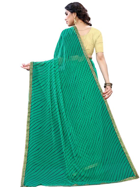 bandhani printed saree with blouse - 17494158 - Zoom Image - 2