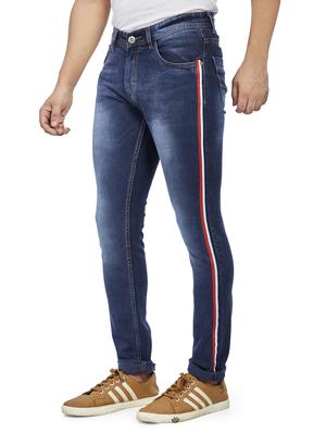blue light washed side taped denim jeans - 17494173 - Standard Image - 2
