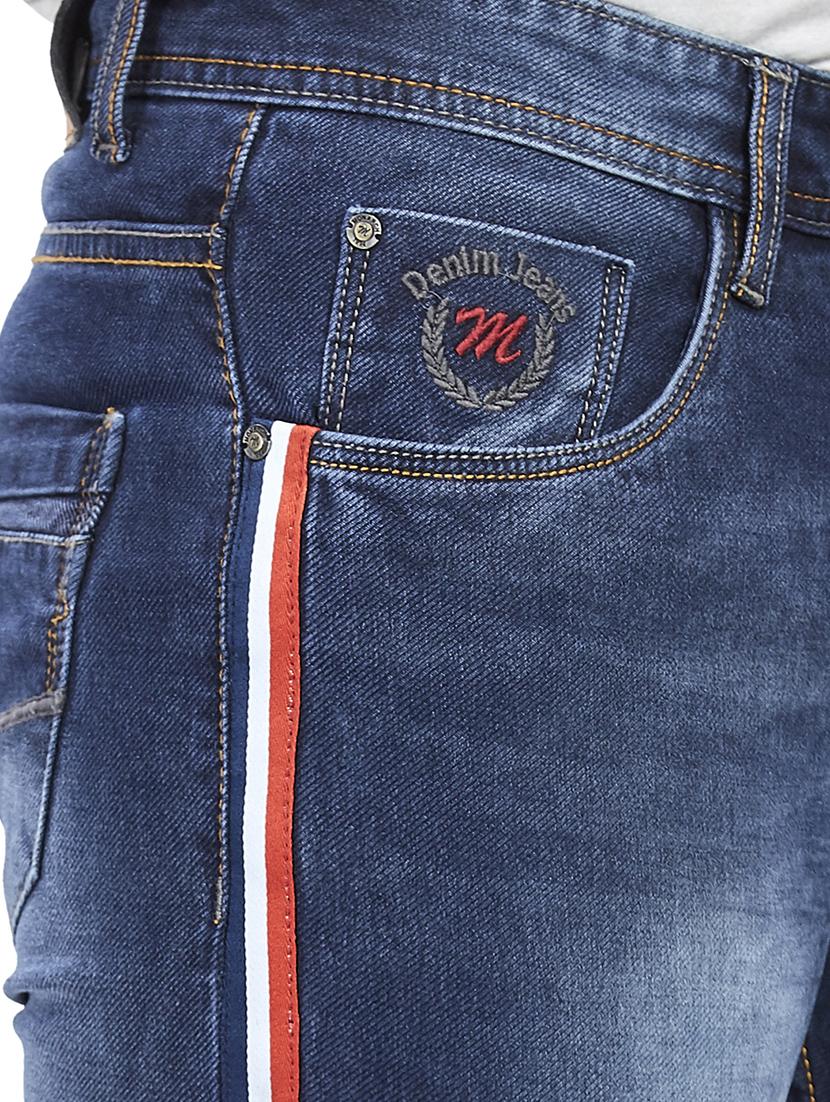 blue light washed side taped denim jeans - 17494173 - Zoom Image - 5