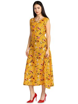 round neck floral a-line dress - 17494193 - Standard Image - 2