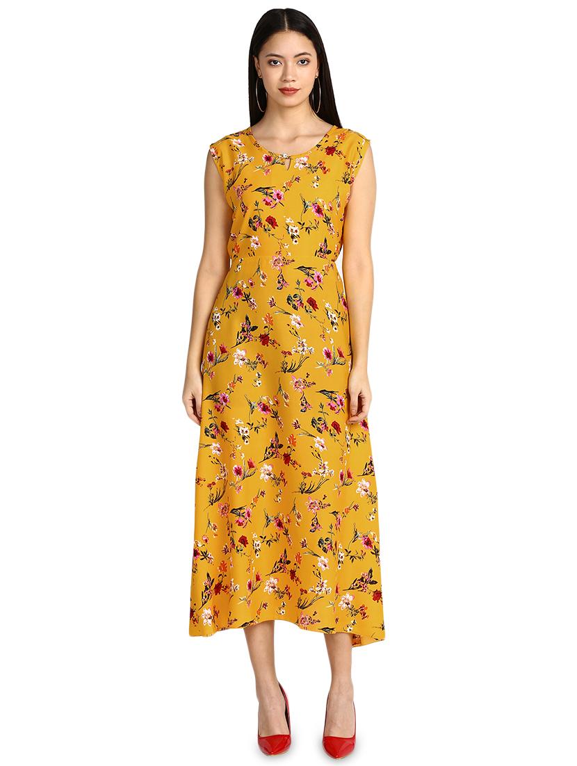 round neck floral a-line dress - 17494193 - Zoom Image - 1