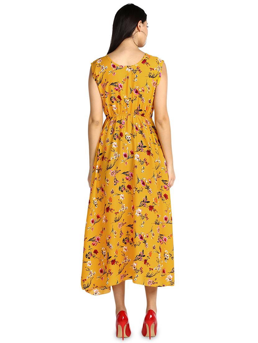 round neck floral a-line dress - 17494193 - Zoom Image - 3