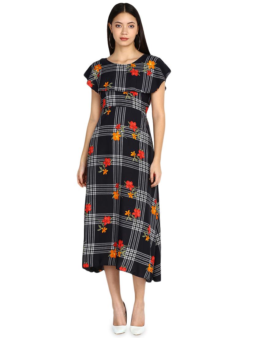round neck floral a-line dress - 17494194 - Zoom Image - 1