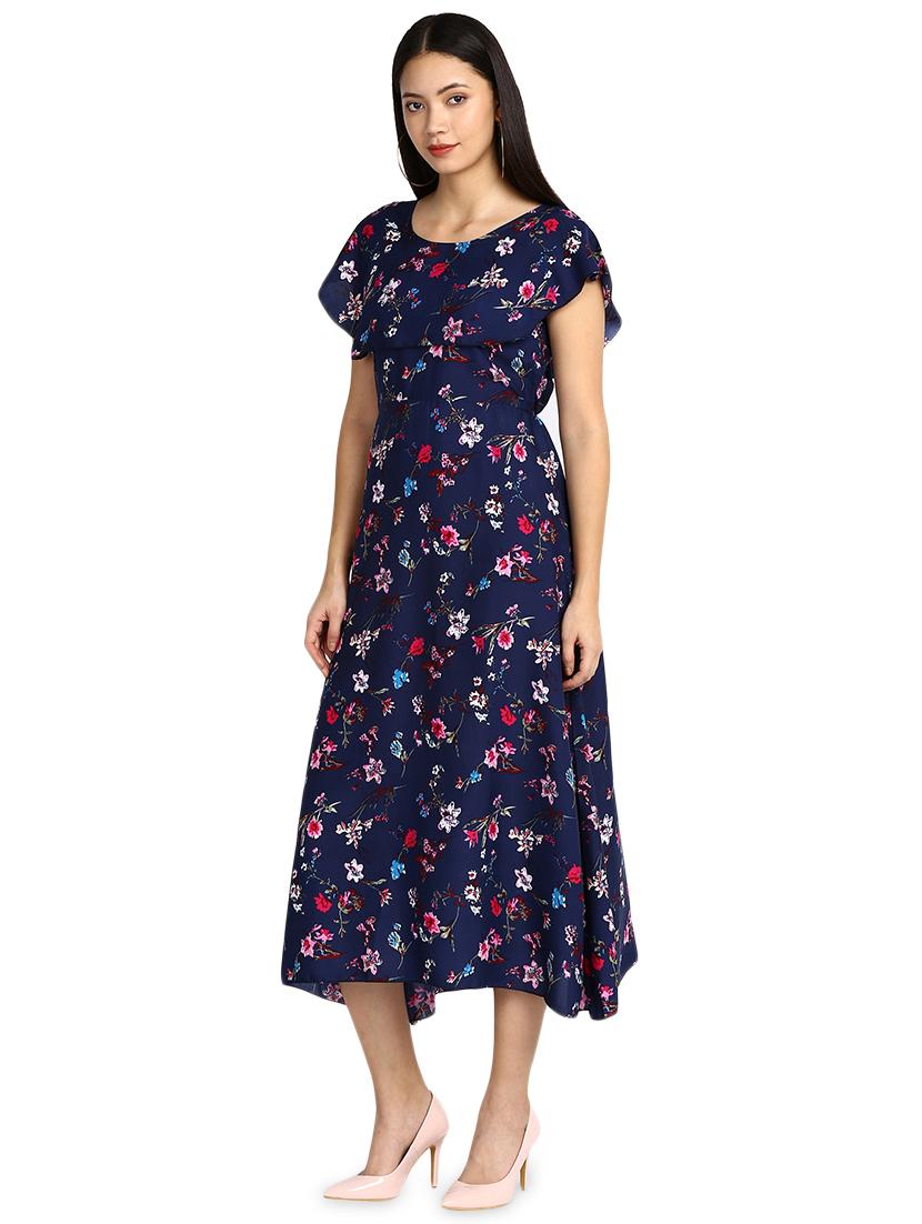 round neck floral a-line dress - 17494196 - Zoom Image - 2