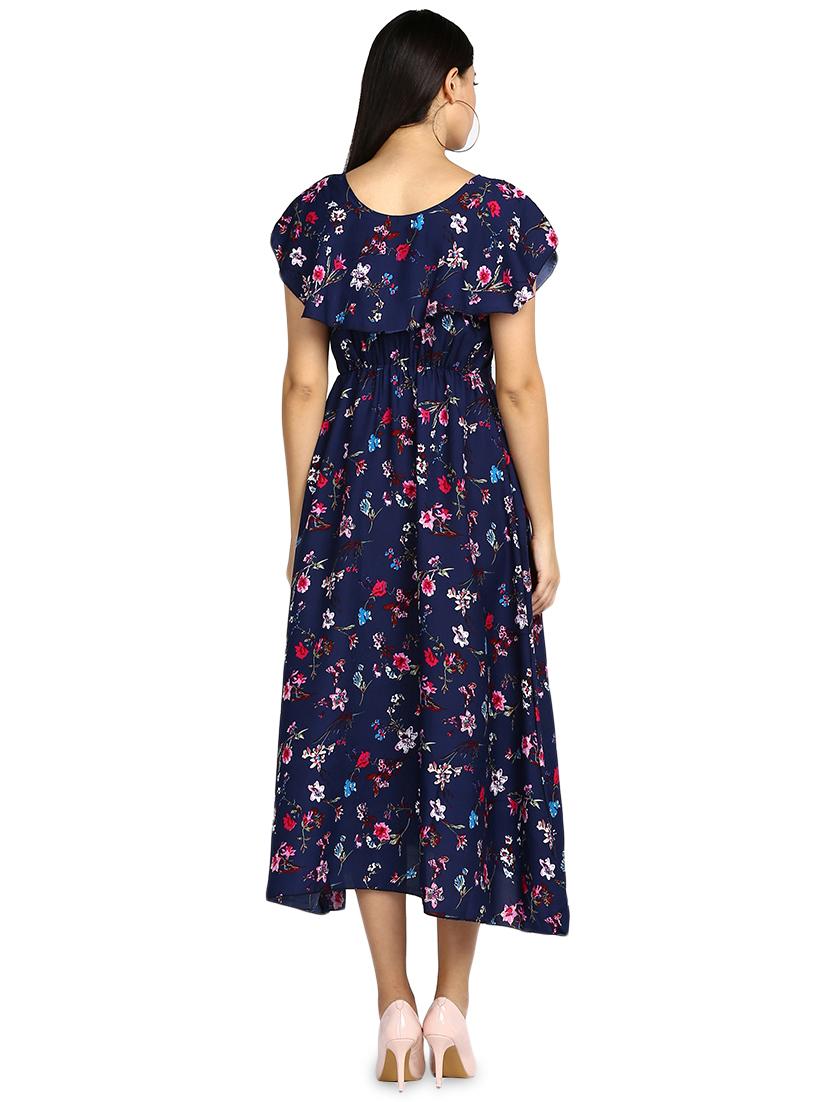 round neck floral a-line dress - 17494196 - Zoom Image - 3
