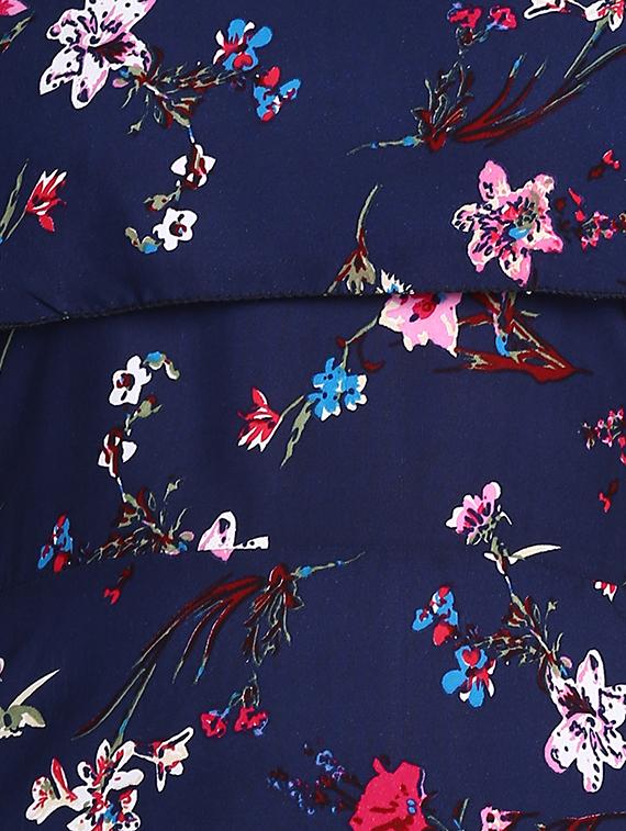 round neck floral a-line dress - 17494196 - Zoom Image - 4