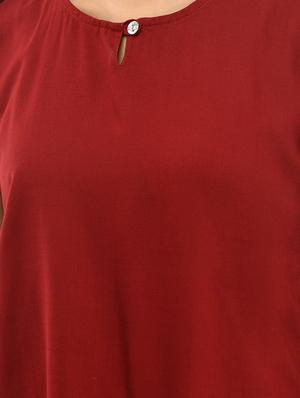 key hole neck solid top - 17494211 - Standard Image - 5