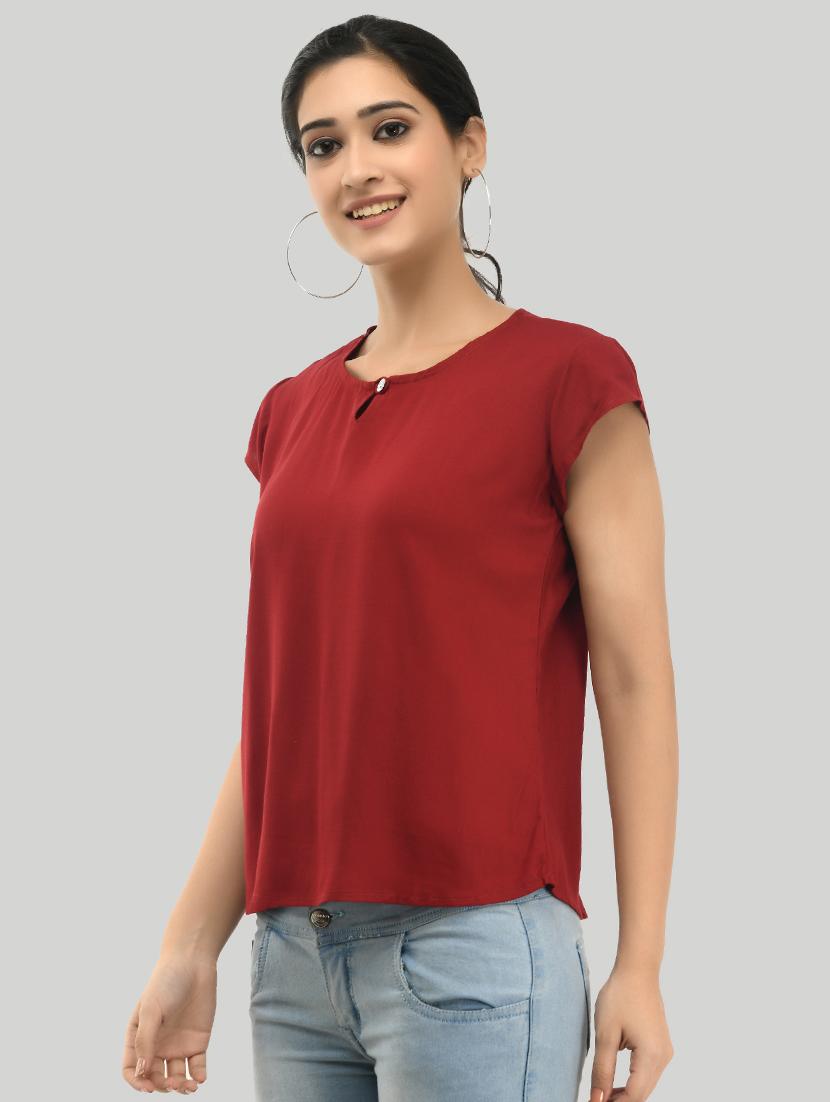 key hole neck solid top - 17494211 - Zoom Image - 2