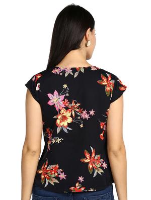key hole neck floral top - 17494216 - Standard Image - 3